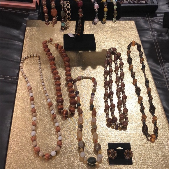Earth-tone Beaded Jewelry Lot - Picture 1 of 8